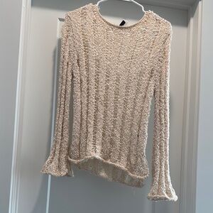 Divided Cream Textured Knit Top